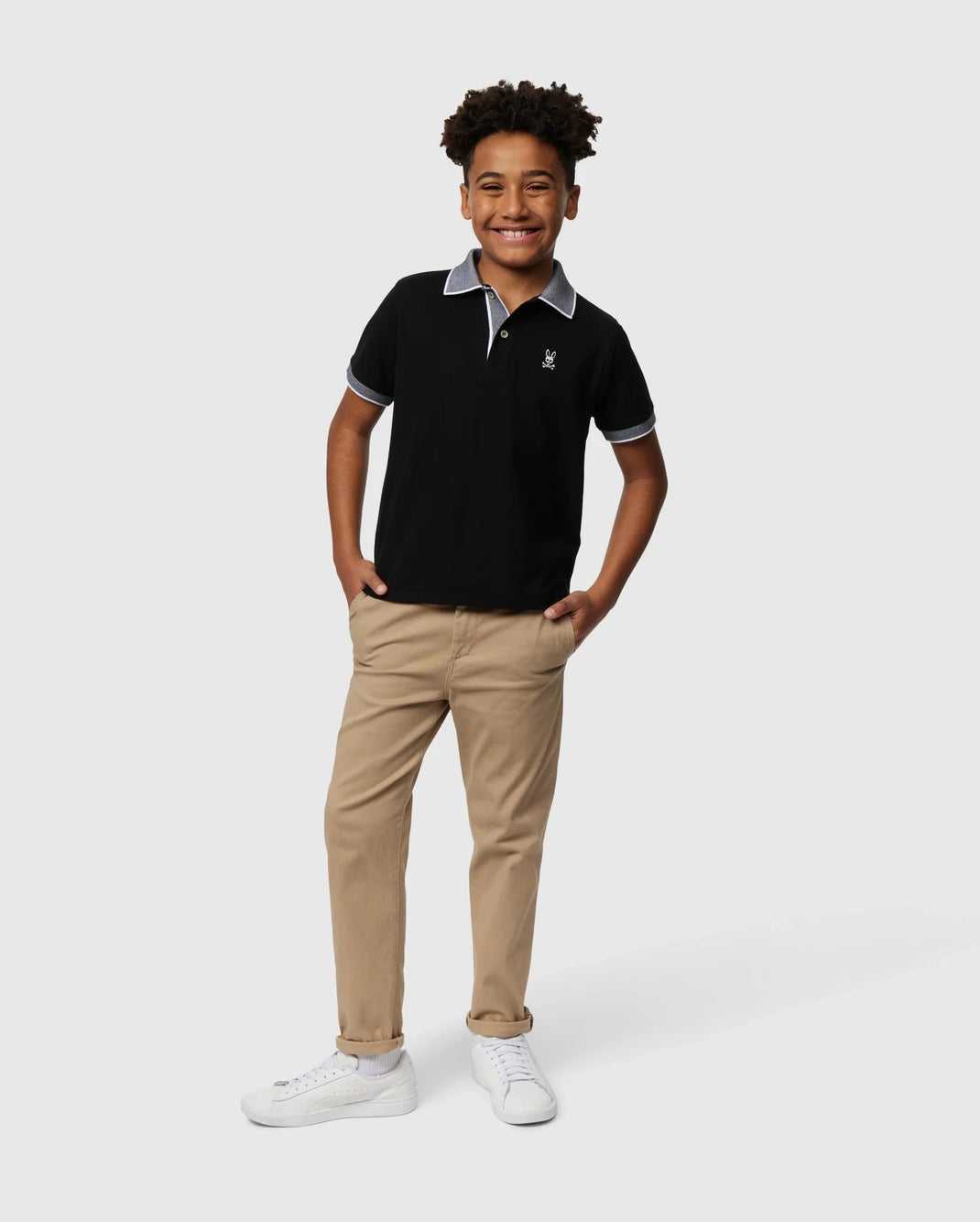 Polos Psycho Bunny Southport Pique Polo Shirt Noir Enfant | DDT-39416323